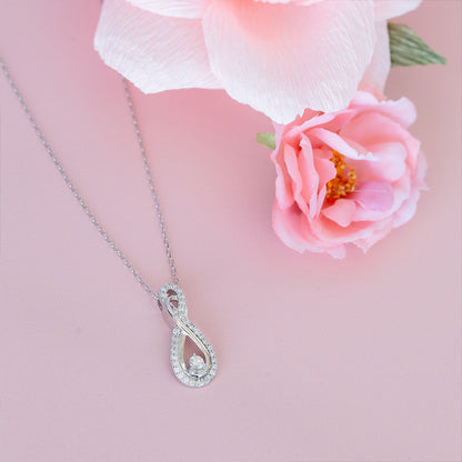 Infinite Love 1/2 ct. tw. Diamond Infinity Pendant in 10K White Gold close-up detail