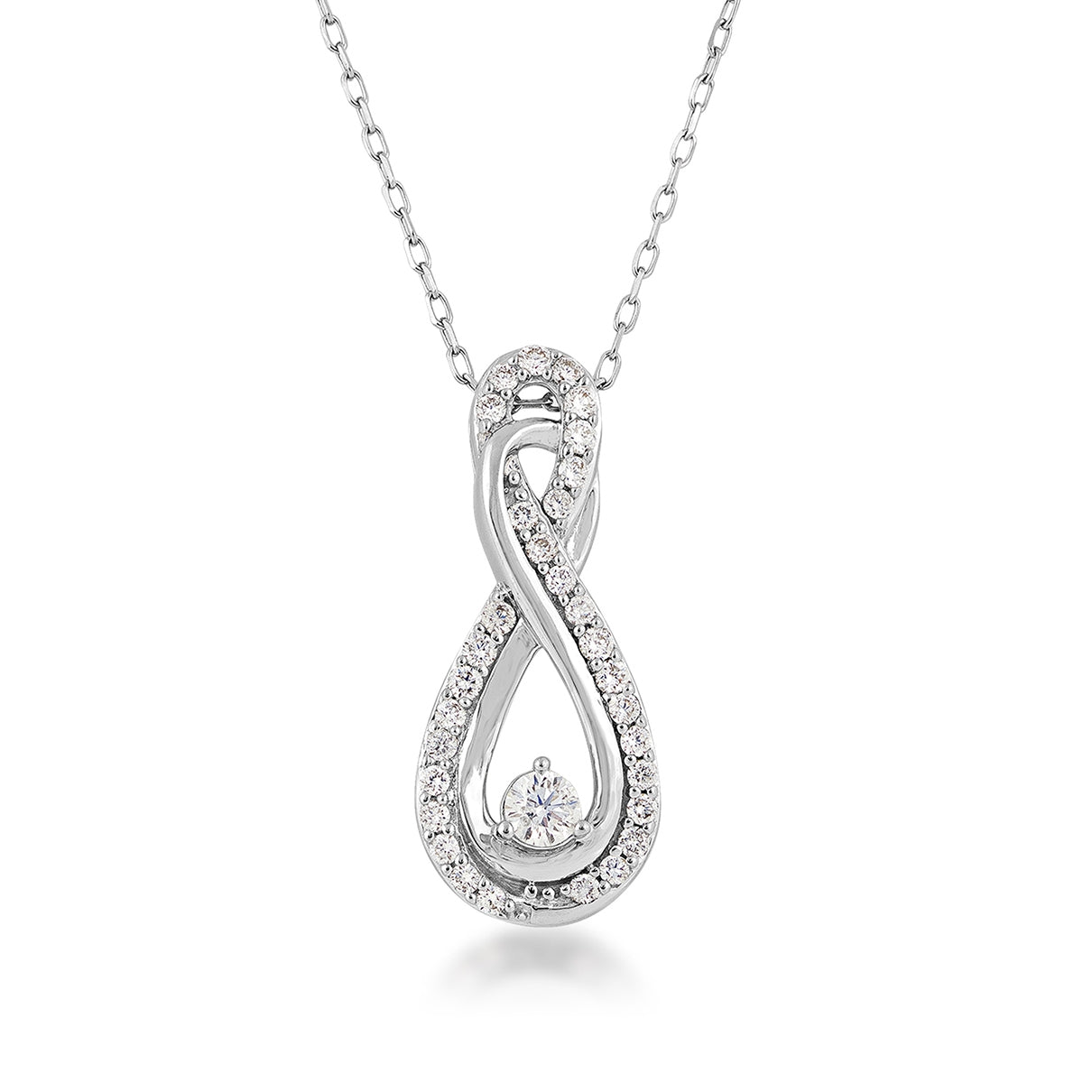 Infinite Love 1/2 ct. tw. Diamond Infinity Pendant in 10K White Gold