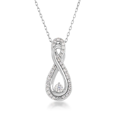 Infinite Love 1/2 ct. tw. Diamond Infinity Pendant in 10K White Gold