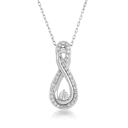 Infinite Love 1/2 ct. tw. Diamond Infinity Pendant in 10K White Gold