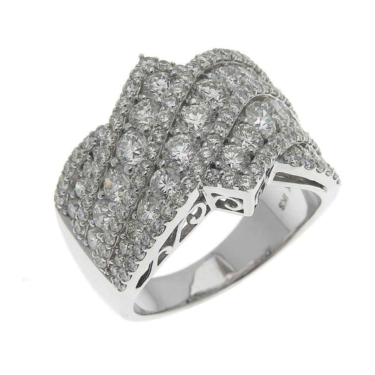 3 ct. tw. Diamond Multirow Crossover Ring in 14k White Gold