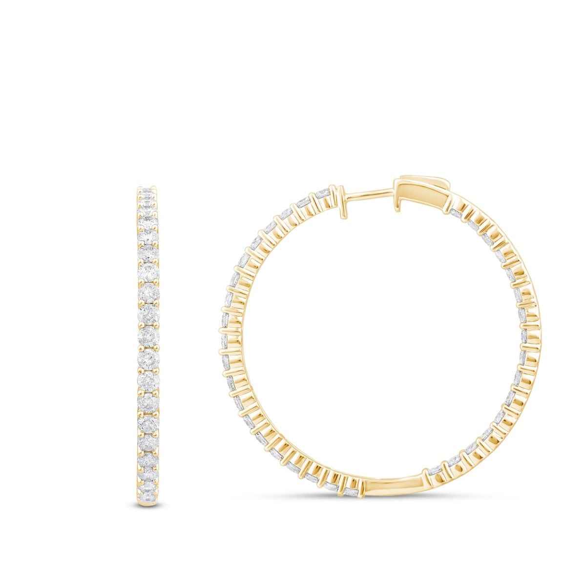 5 ct. tw. Diamond Inside Out Hoop Earrings in 14K Yellow Gold