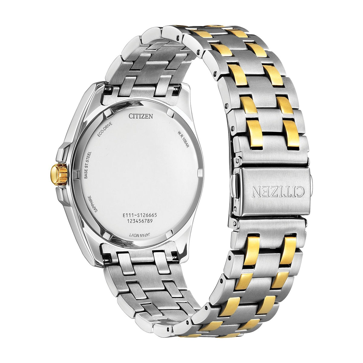 Citizen Peyten Eco-Drive Two-Tone Stainless Steel Watch with Silver Dial front view