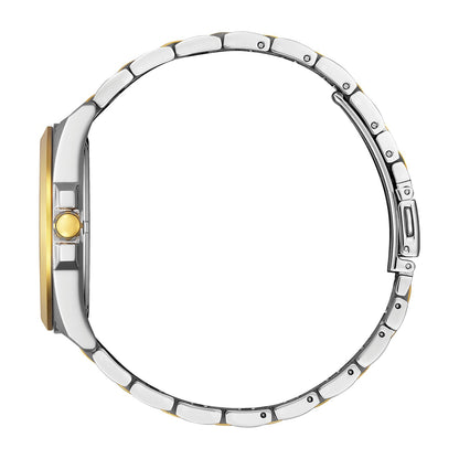 Citizen Peyten Eco-Drive Two-Tone Stainless Steel Watch with Silver Dial close-up detail