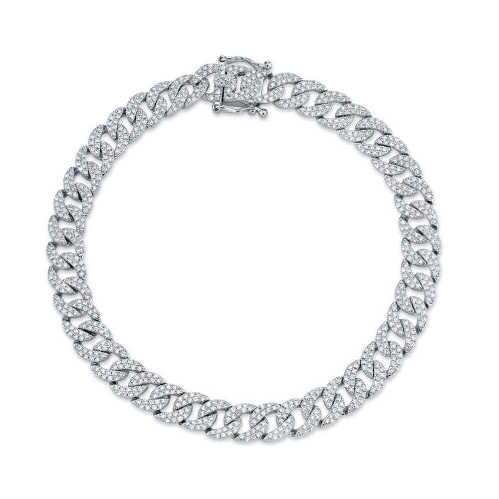 Shy Creation 1-5/8 ct. tw. Diamond Pave Curb Link Bracelet in 14K White Gold