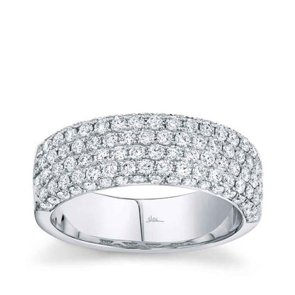 Shy Creation 1-1/3 ct. tw. Diamond Multirow Pave Ring in 14K White Gold