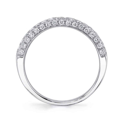 Shy Creation 1-1/3 ct. tw. Diamond Multirow Pave Ring in 14K White Gold side profile