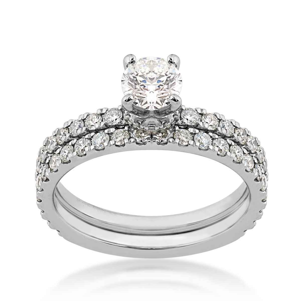 Noventa 1-1/2 ct. tw. Round Brilliant Diamond Wedding Set in 14K White Gold