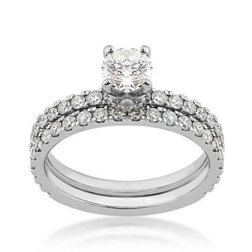GOLD TAG Noventa 1-1/2 ct. tw. Round Brilliant Diamond Wedding Set in 14K White Gold