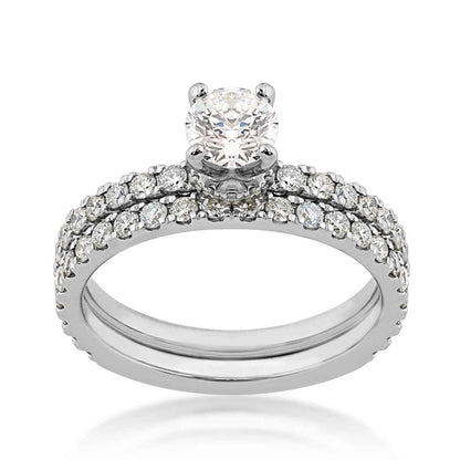 Noventa 1-1/2 ct. tw. Round Brilliant Diamond Wedding Set in 14K White Gold