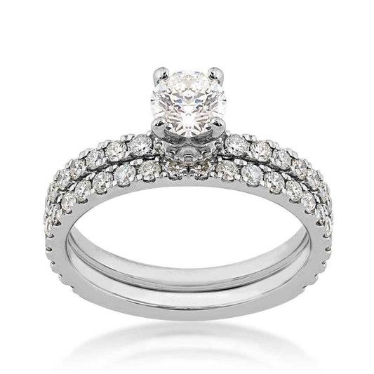 Noventa 1-1/2 ct. tw. Round Brilliant Diamond Wedding Set in 14K White Gold