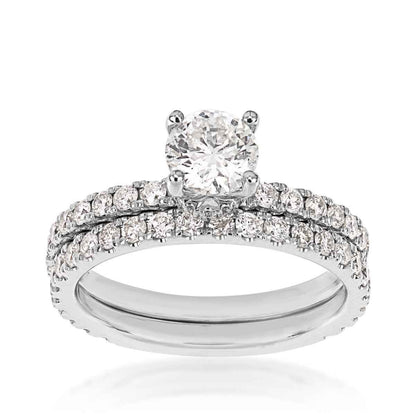 Noventa 1-3/4 ct. tw. Round Diamond Wedding Set with Diamond Bands in 14K White Gold