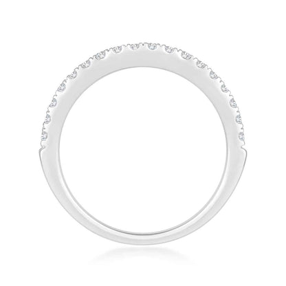 Natural 2-1/10 ct. tw. Round Brilliant Diamond Halo Wedding Set in 14K White Gold side profile