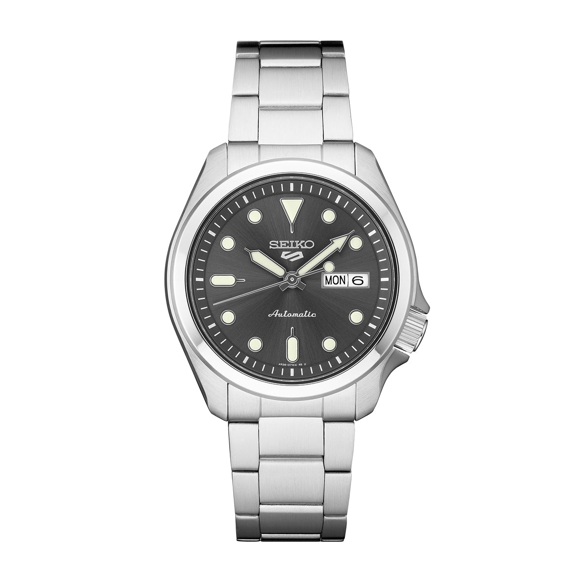Seiko Men's 5 Sports Automatic Stainless Steel Watch with Black & White Dial