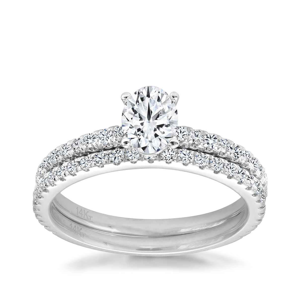 Canadian Rocks 1-3/4 ct. tw. Oval Diamond Wedding Set in 14K White Gold