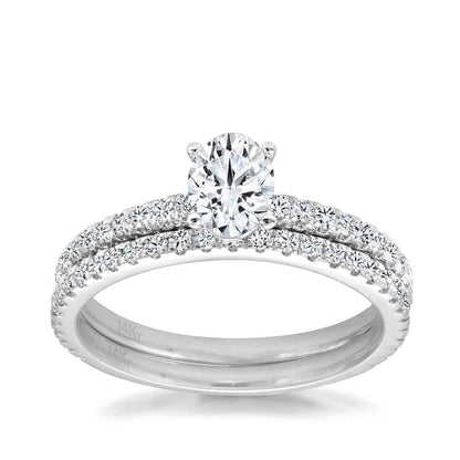 Canadian Rocks 1-3/4 ct. tw. Oval Diamond Wedding Set in 14K White Gold