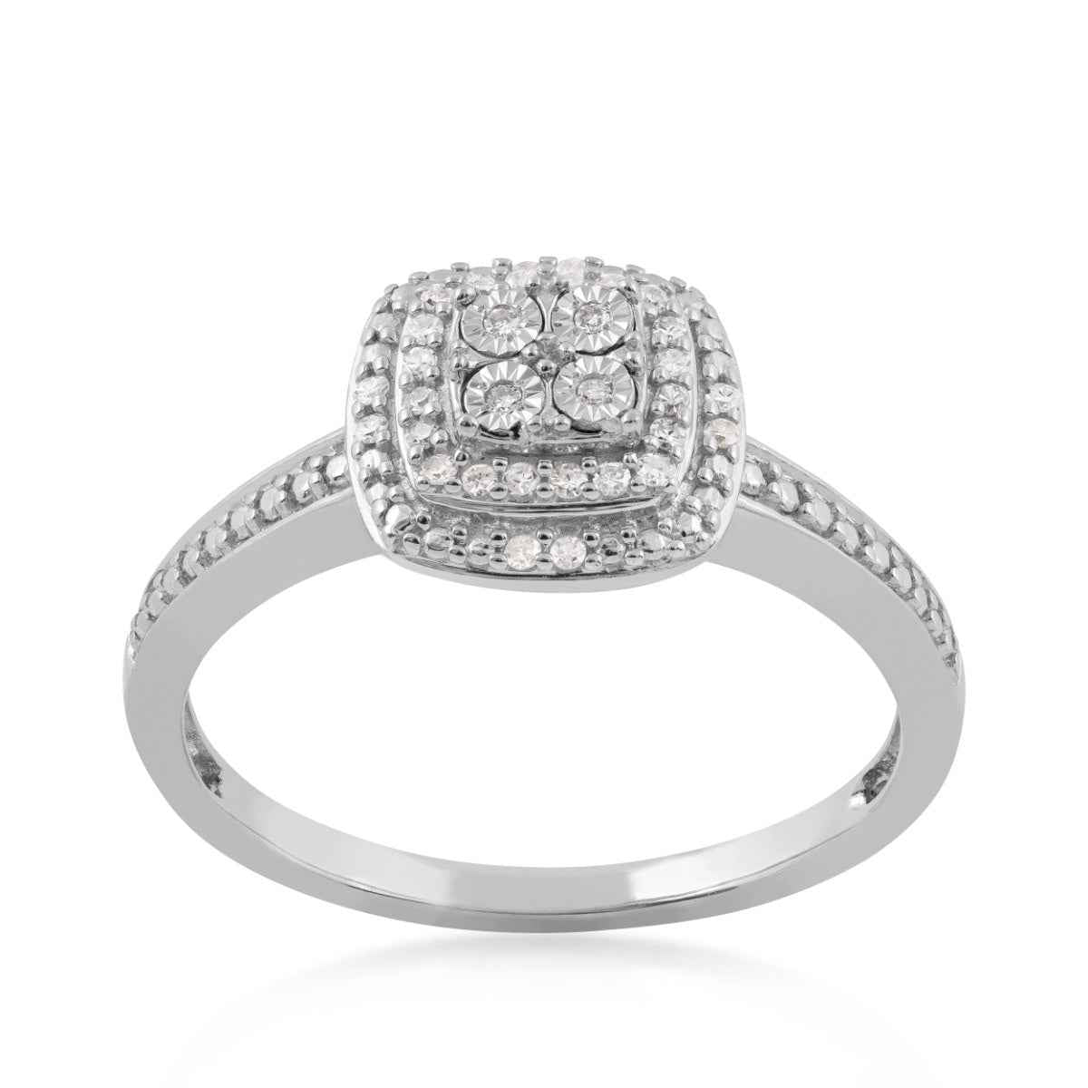 1/5 ct. tw. Diamond Pendant and Ring Box Set In Sterling Silver front view