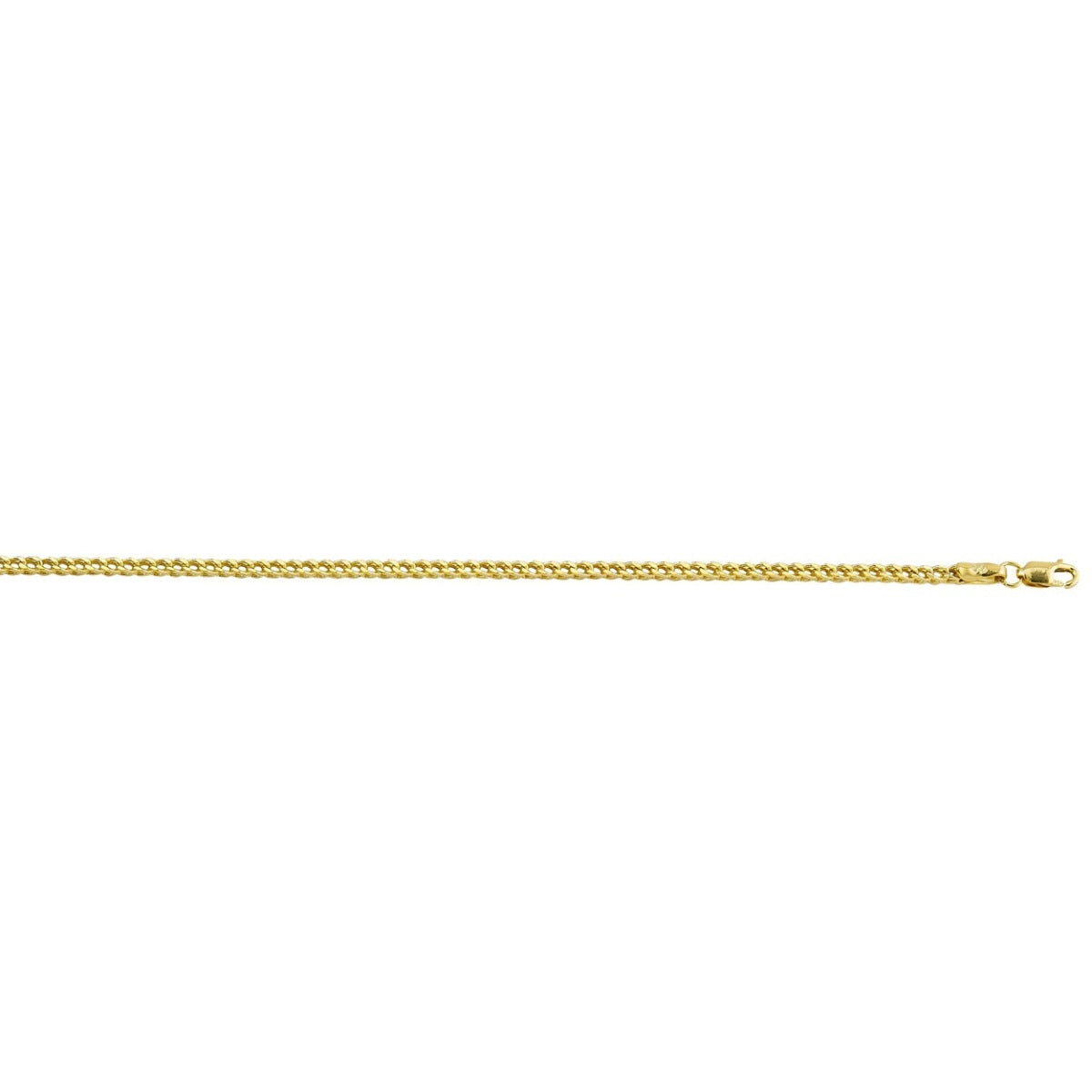 2.5mm 20-inch Franco Chain Necklace in 10K Yellow Gold front view