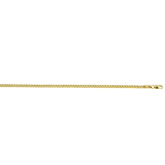 2.5mm 20-inch Franco Chain Necklace in 10K Yellow Gold front view