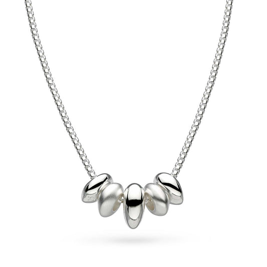 Kit Heath Polished & Sandblast Finish Bead Necklace in Sterling Silver