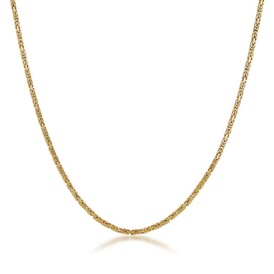 2mm 20-inch Byzantine Chain Necklace in 14K Yellow Gold