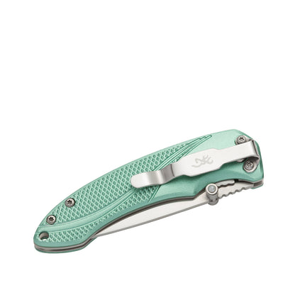Browning Allure Mint Green Folding Knife close-up detail