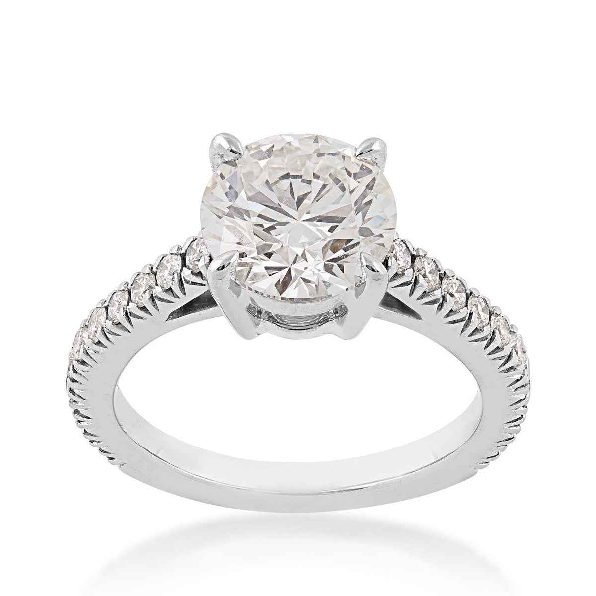 Adamante 3 ct. tw. Lab-Grown Round Diamond Engagement Ring in 14K White Gold
