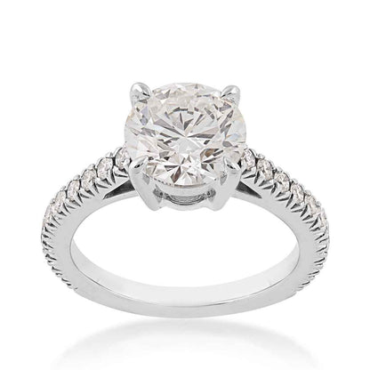 Adamante 3 ct. tw. Lab-Grown Round Diamond Engagement Ring in 14K White Gold