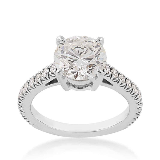 Adamante 3 ct. tw. Lab-Grown Round Diamond Engagement Ring in 14K White Gold