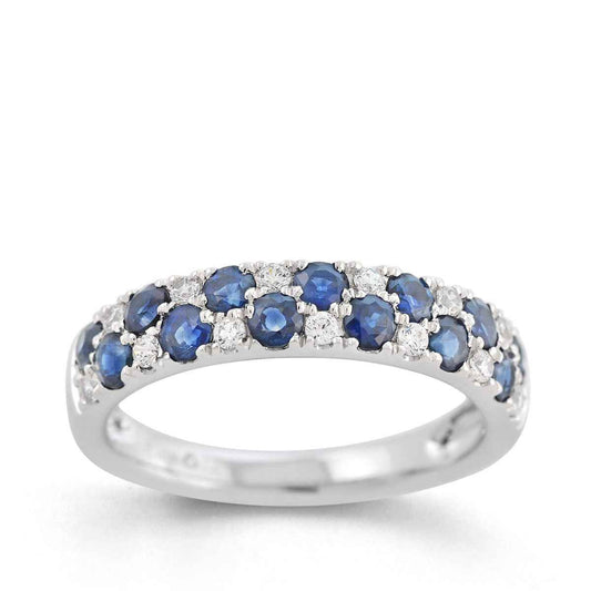 Sapphire & 1/5 ct. tw. Diamond Fashion Ring in 10K White Gold