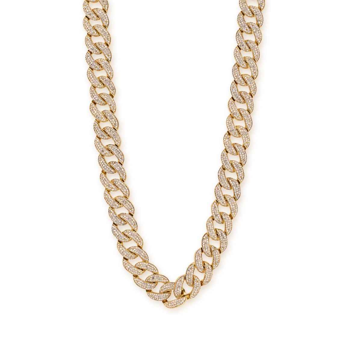 13 ct. tw. Diamond 22-inch Miami Cuban Chain in 10K Yellow Gold