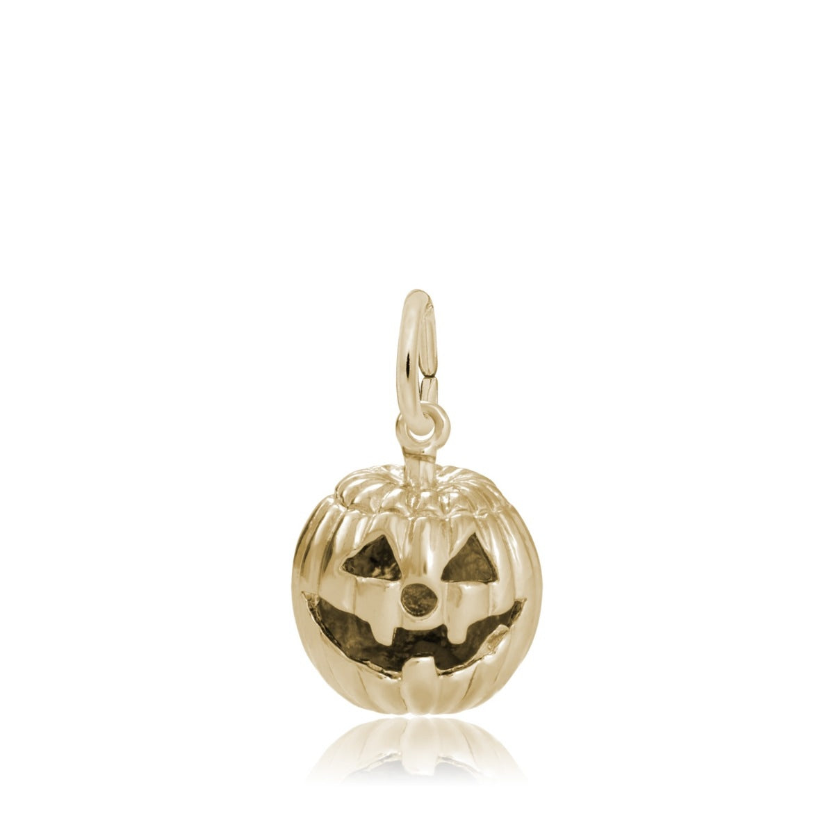 Jack-O'-Lantern Pumpkin Charm in 14K Yellow Gold