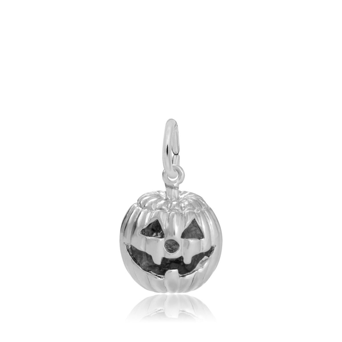 Jack-O'-Lantern Pumpkin Charm in Sterling Silver