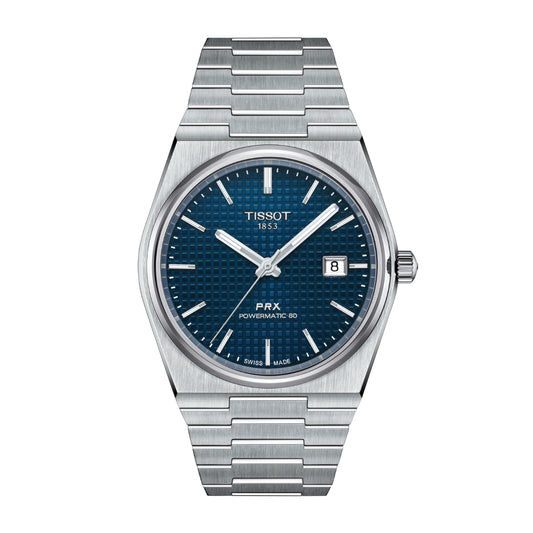 Tissot Men's PRX Powermatic 80 Stainless Steel Watch with Blue Dial