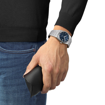 Tissot Men's PRX Powermatic 80 Stainless Steel Watch with Blue Dial front view