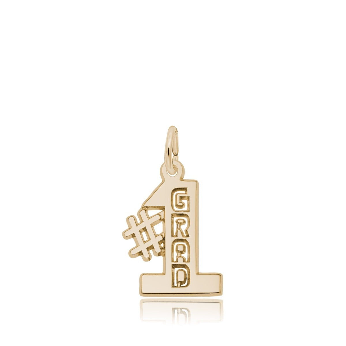 #1 Grad Charm in 14K Yellow Gold