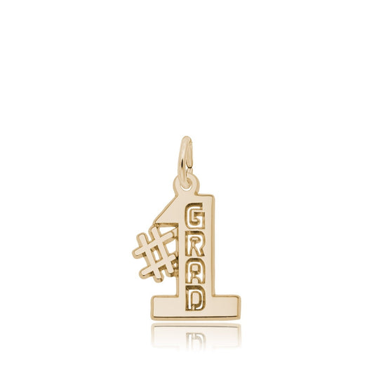 #1 Grad Charm in 14K Yellow Gold