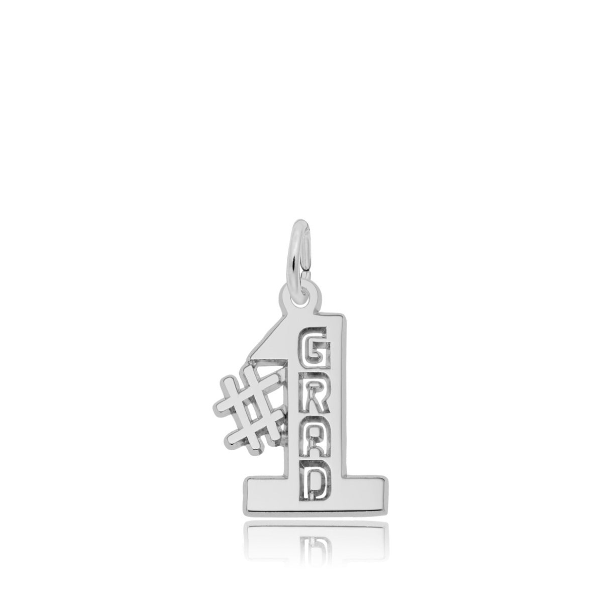 #1 Grad Charm in Sterling Silver