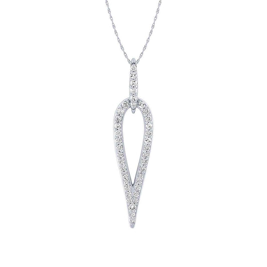 1/3 ct. tw. Diamond Teardrop-Shape Pendant in 10K White Gold