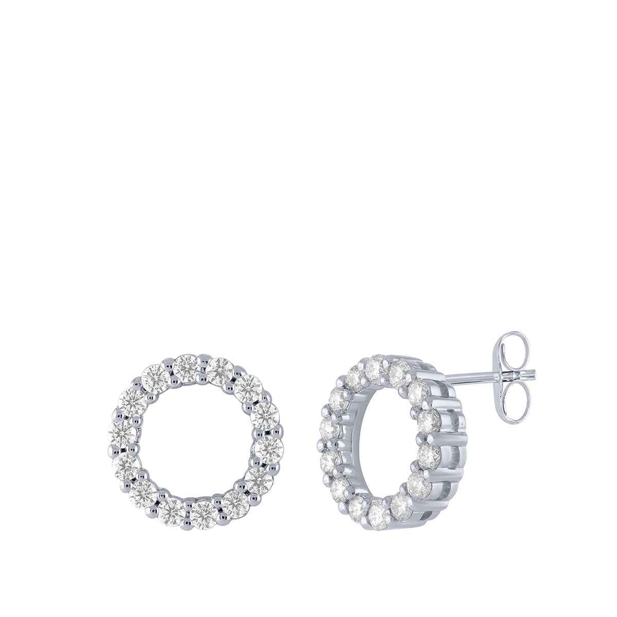 1/2 ct. tw. Diamond Circle Earrings in 10K White Gold
