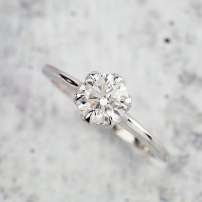 Canadian Rocks 1 ct. tw. Ideal Cut Round Brilliant Solitaire Engagement Ring in 14K White Gold side profile