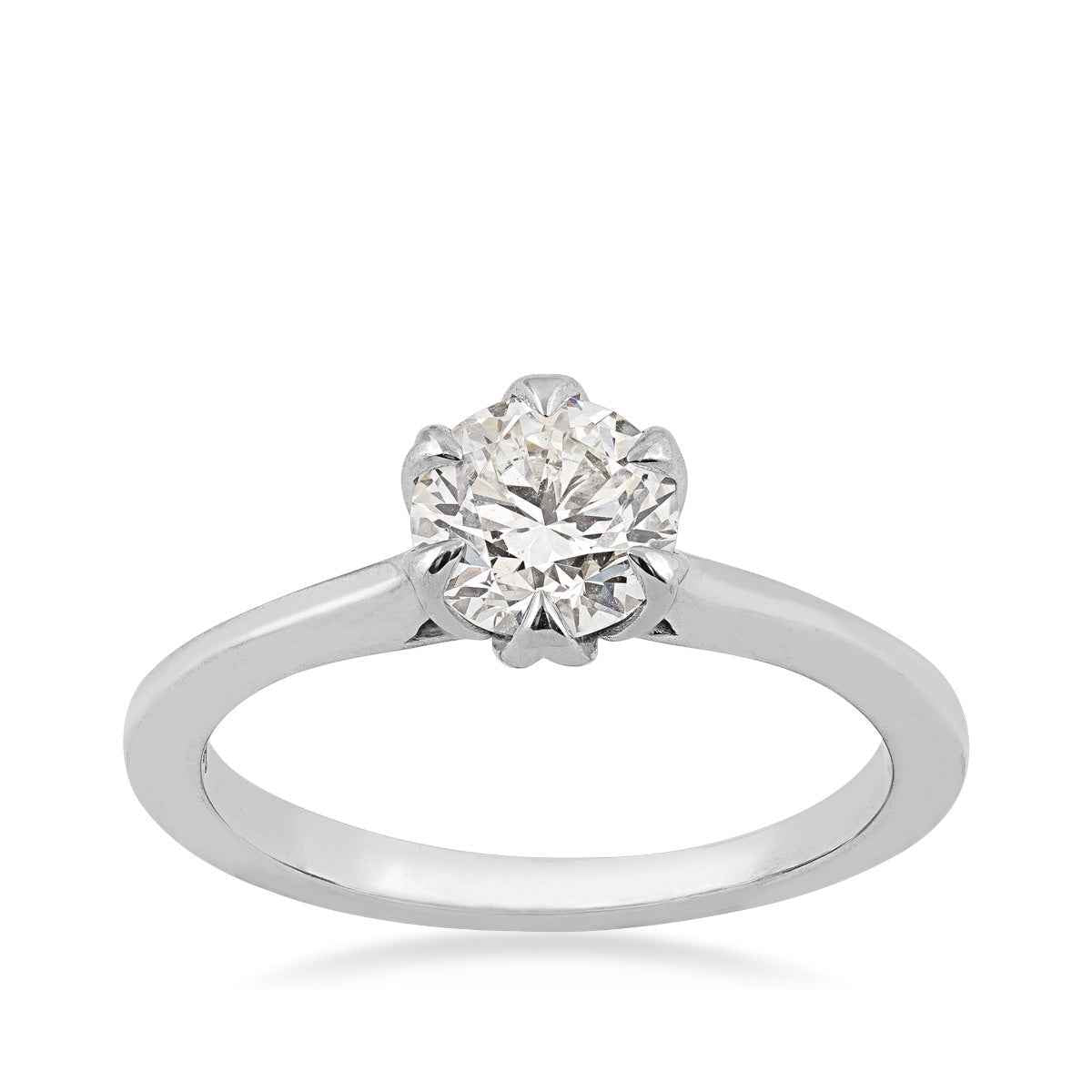 Canadian Rocks 1 ct. tw. Ideal Cut Round Brilliant Solitaire Engagement Ring in 14K White Gold