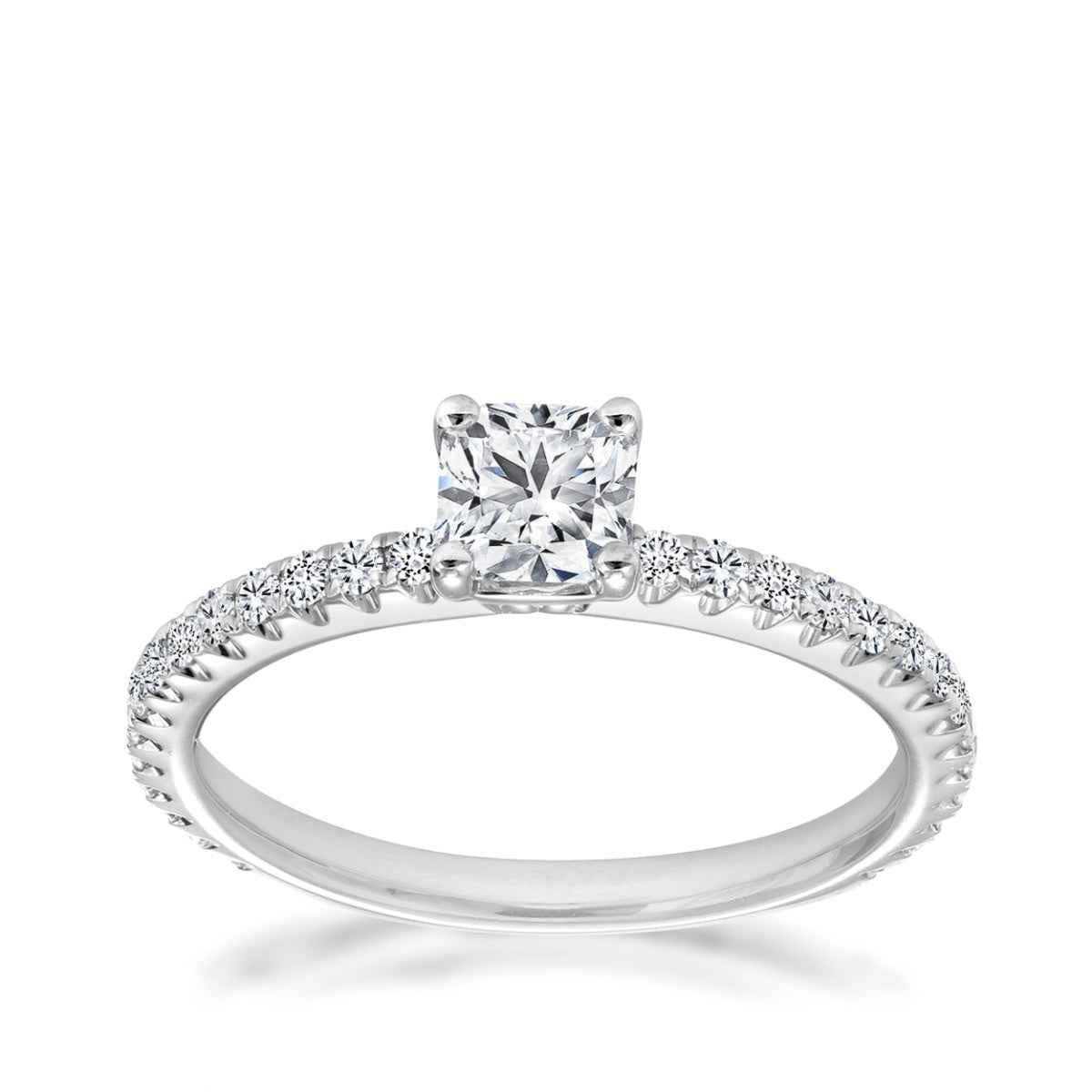 Canadian Rocks 3/4 ct. tw. Ideal Square Engagement Ring in 14K White Gold