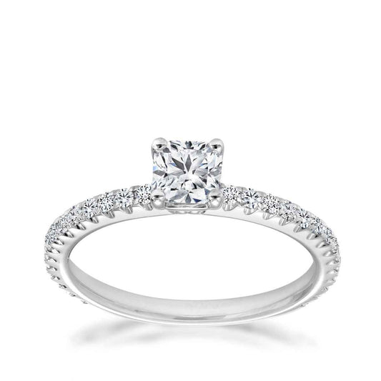 Canadian Rocks 3/4 ct. tw. Ideal Square Engagement Ring in 14K White Gold
