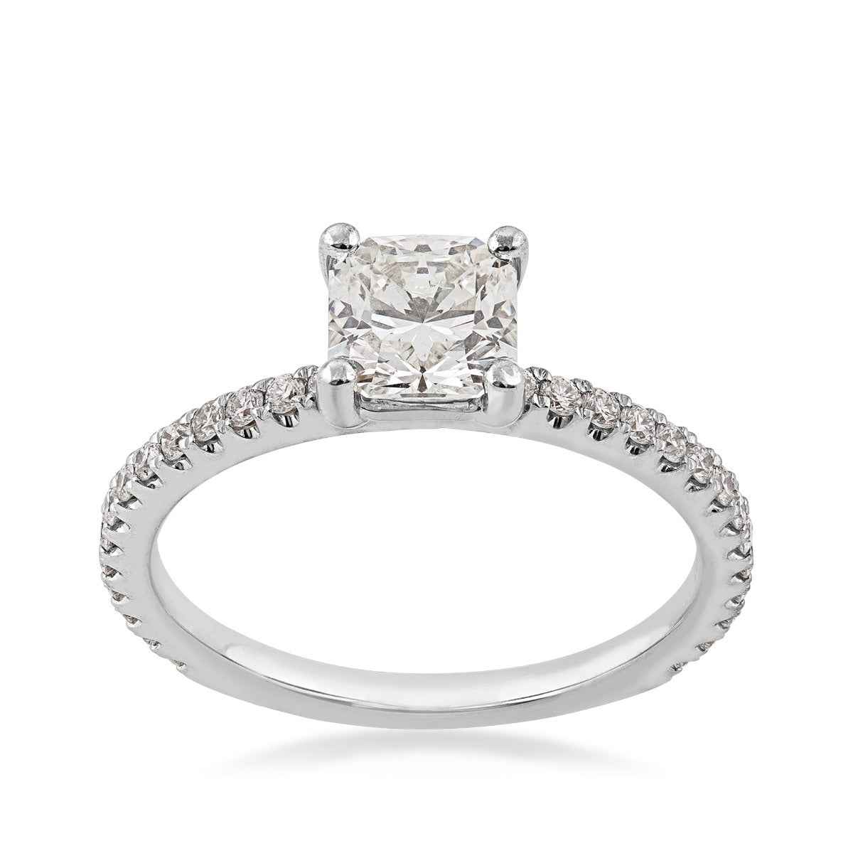 Canadian Rocks 1-1/4 ct. tw. Ideal Square Cut Diamond Engagement Ring in 14K White Gold