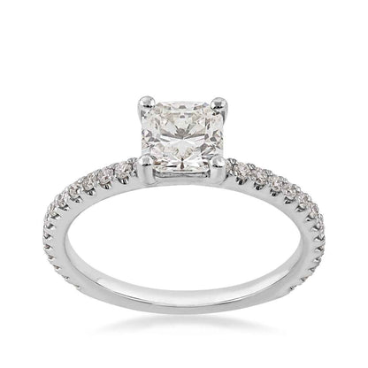 Canadian Rocks 1-1/4 ct. tw. Ideal Square Cut Diamond Engagement Ring in 14K White Gold