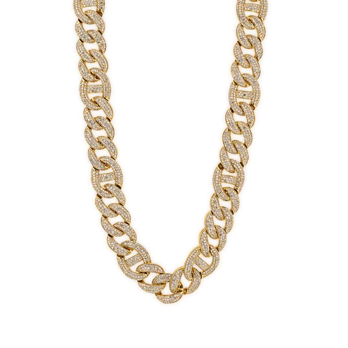 14 ct. tw. Diamond 22-inch Miami Cuban Chain in 14K Yellow Gold