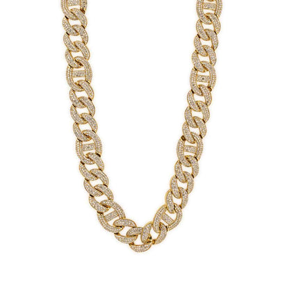 14 ct. tw. Diamond 22-inch Miami Cuban Chain in 14K Yellow Gold