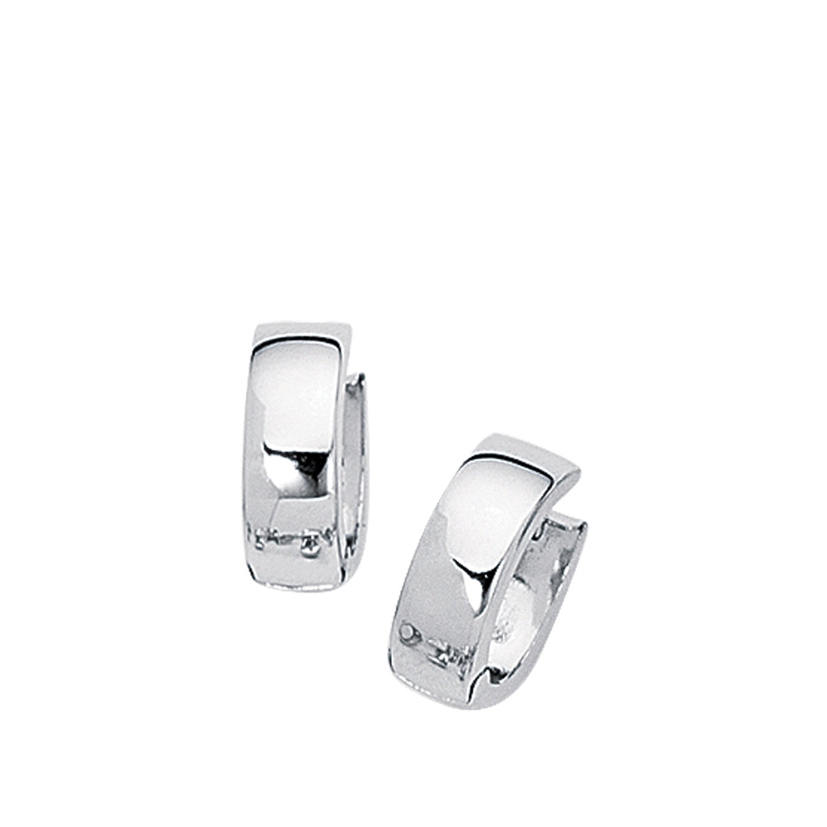 Huggie Hoop Earrings in 10K White Gold