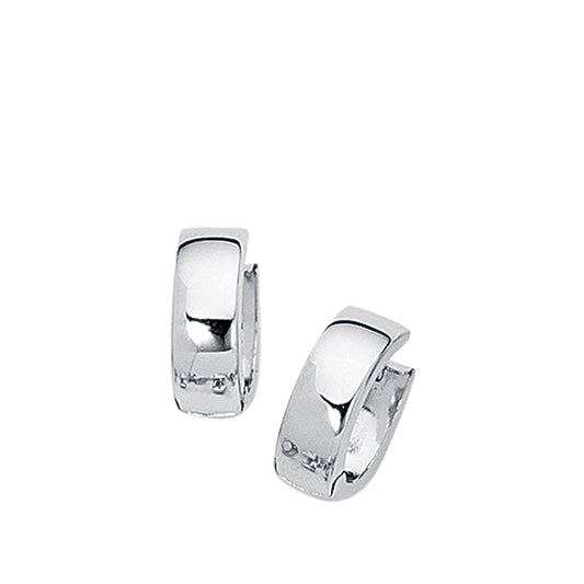 Huggie Hoop Earrings in 10K White Gold